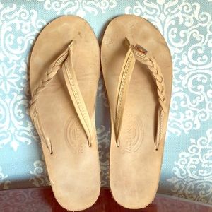 RAINBOW ‘Flirty’ Braided Leather Flip Flop, Medium